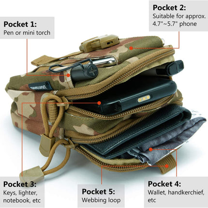 Tactical MOLLE Pouch & Waist Bag for Hiking & Outdoor Activities