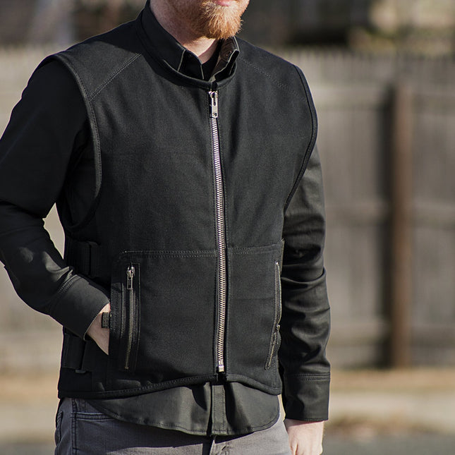 Knox - Men's Motorcycle Canvas Vest-FS