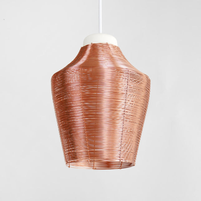3x Copper Pendant Lamps - Tall
