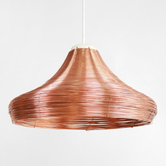 3x Copper Pendant Lamps - Wide