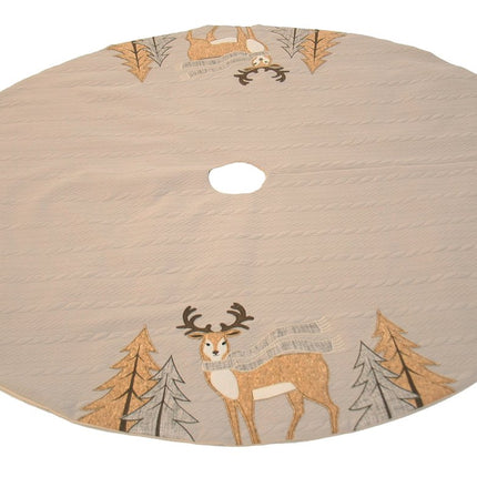 ML16355 Cozy Reindeer Tree Skirt, 56"Round