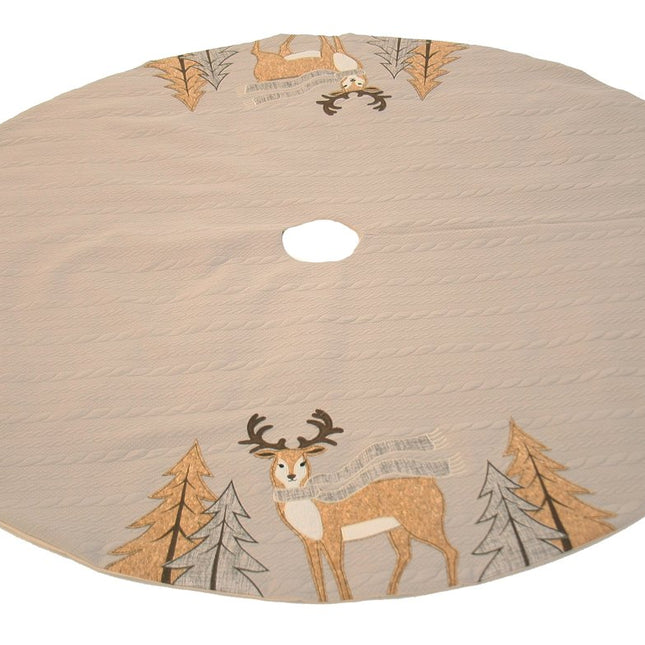 ML16355 Cozy Reindeer Tree Skirt, 56"Round