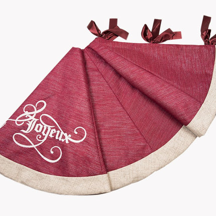 ML17125 Joyeux Christmas Tree Skirt, 56"Rnd