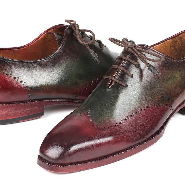 Paul Parkman Bordeaux & Green Wingtip Oxfords (ID#097YL63)