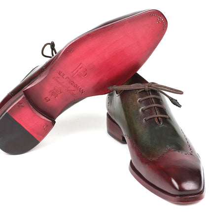 Paul Parkman Bordeaux & Green Wingtip Oxfords (ID#097YL63)