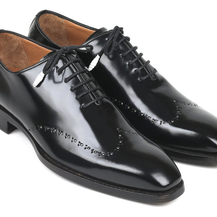 Paul Parkman Goodyear Welted Wingtip Oxfords Black Polished Leather