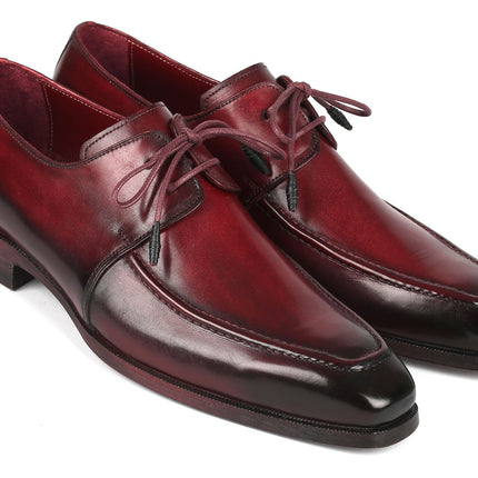 Paul Parkman Bordeaux Leather Apron Derby Shoes For Men (ID#13BRD92)
