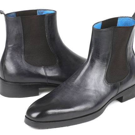 Paul Parkman Black & Gray Chelsea Boots (ID#BT661BLK)