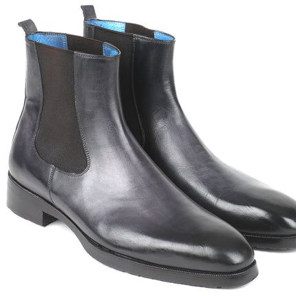 Paul Parkman Black & Gray Chelsea Boots (ID#BT661BLK)