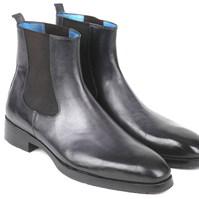 Paul Parkman Black & Gray Chelsea Boots (ID#BT661BLK)