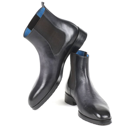 Paul Parkman Black & Gray Chelsea Boots (ID#BT661BLK)