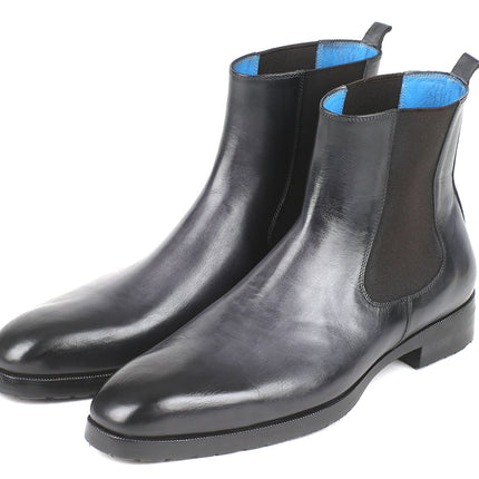 Paul Parkman Black & Gray Chelsea Boots (ID#BT661BLK)
