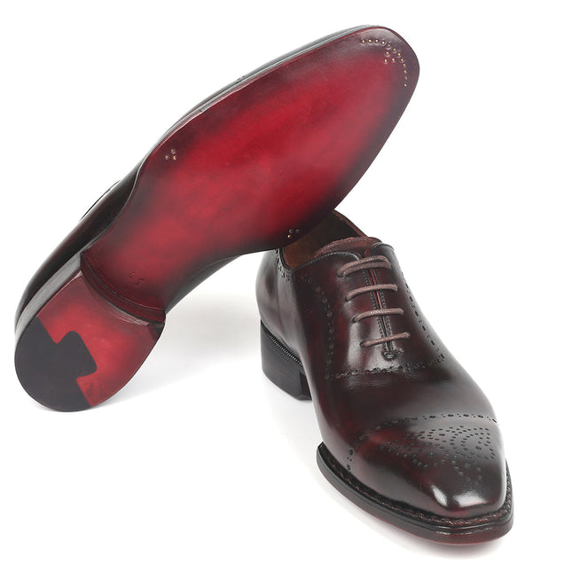 Paul Parkman Dark Bordeaux Goodyear Welted Oxfords (ID#56BRD83)