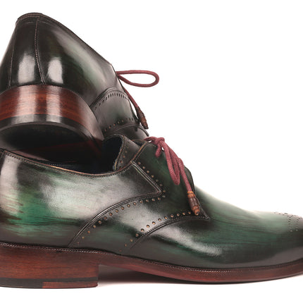 Paul Parkman Men's Green Medallion Toe Derby Shoes (ID#6584-GRN)