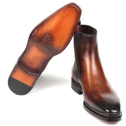 Paul Parkman Chelsea Boots Brown Burnished Leather (ID#BT57-BRW)