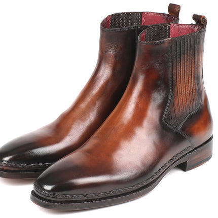 Paul Parkman Chelsea Boots Brown Burnished Leather (ID#BT57-BRW)
