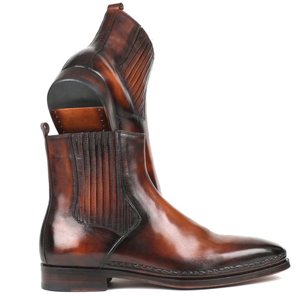 Paul Parkman Chelsea Boots Brown Burnished Leather (ID#BT57-BRW)