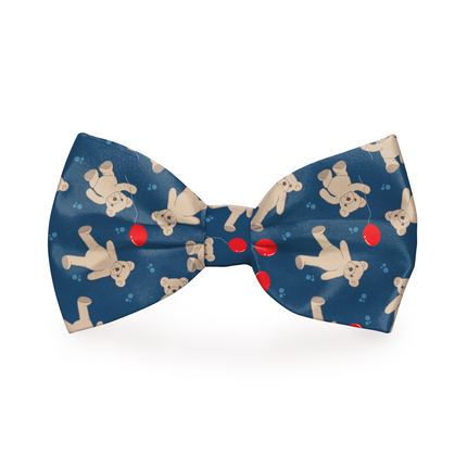 Teddy Bear Dog Bow Tie Blue