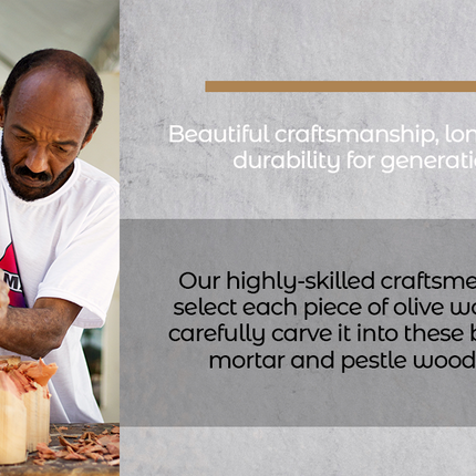 Olive Wood Rustic Mortar and Pestle