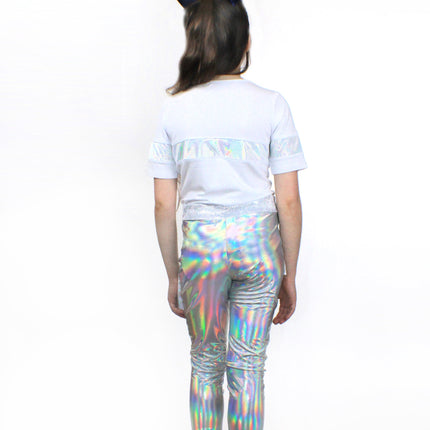 Stella, bamboo jersey and holographic sequin Top