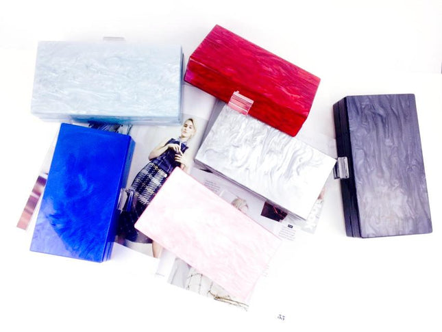 Mother of Pearl Acrylic Box Clutch