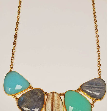 Multi Gemstone Statement Necklace