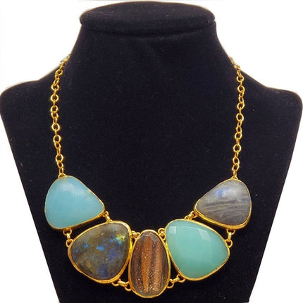 Multi Gemstone Statement Necklace