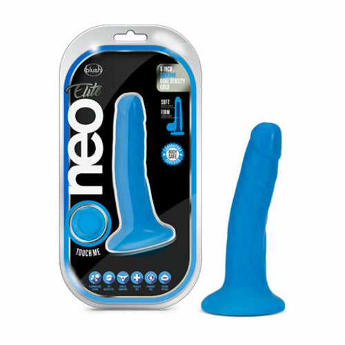 Neo Elite - 6 Inch Silicone Dual Density Dildo Blue or Pink