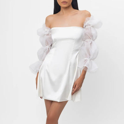 Court-Style Low-Cut Fashion Square Collar Backless A line Dress