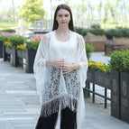 Hollow lace shawl white / 90cm
