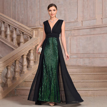 Sequin Dress Long Cocktail Slim Fit Evening Elegant Long Dress .Ships