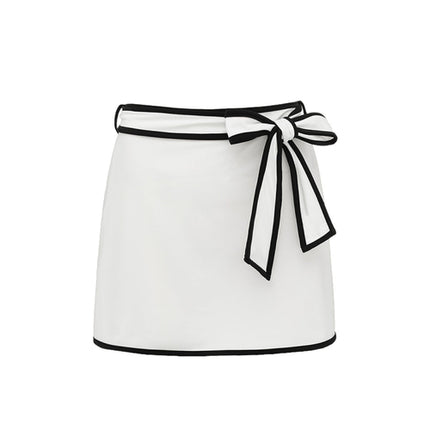 Swimsuit Black White Color Matching Sweet Girl Bow Swimsuit Women