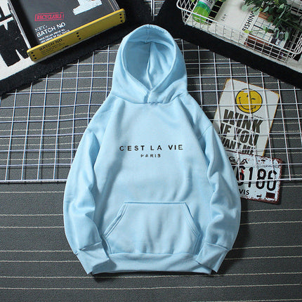 letter print new hooded sweater women's spring long-sleeved lazy style