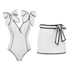 S / White V-neck Suit