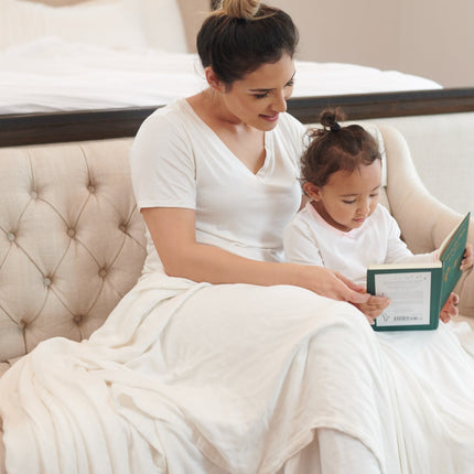 Pristine White Oversized Queen Bamboo Bed Blanket