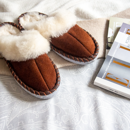 Brown Shearling Sheepskin Mules