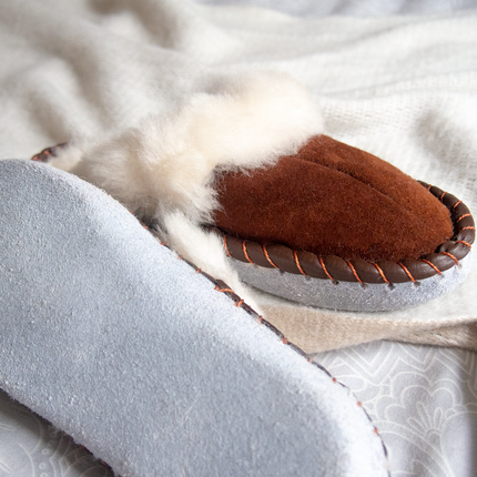 Brown Shearling Sheepskin Mules