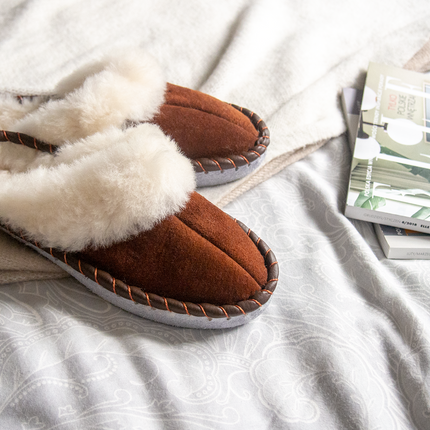 Brown Shearling Sheepskin Mules