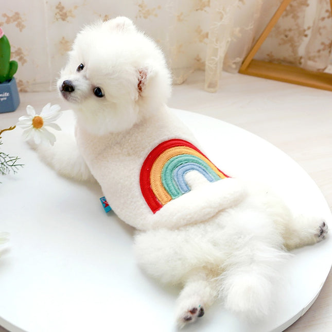 PETCIRCLE New Dog Puppy Clothes Four color Love Rainbow Vest Pet Cat