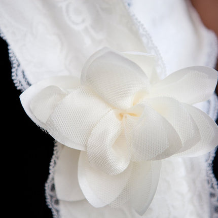 "Bride To Be" White Lace & Satin Bachelorette