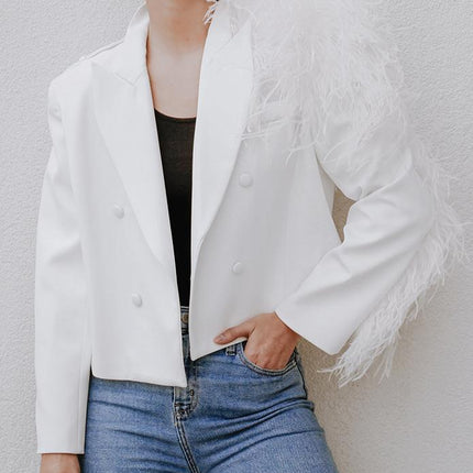 Lydia Ostrich Feather Blazer