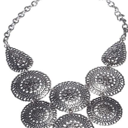 Chakras And Pear Shaped Pendants Necklace