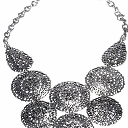 Chakras And Pear Shaped Pendants Necklace