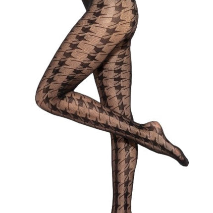 Seamless Diamond Pattern Fishnet Tights Gatta Runway 05 - Black