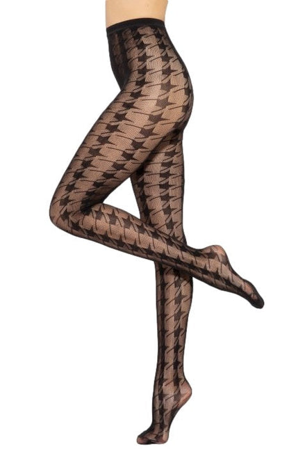 Seamless Diamond Pattern Fishnet Tights Gatta Runway 05 - Black