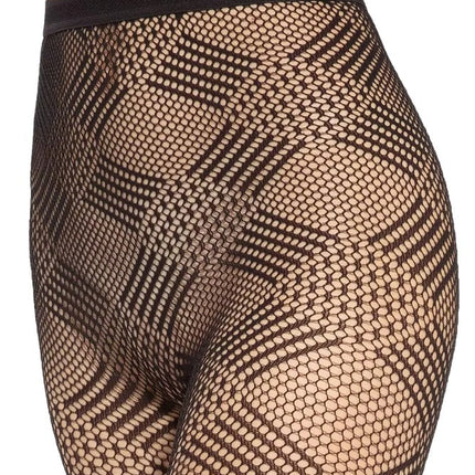 Seamless Fishnet Tights Diamond Pattern Gatta Runway 06 - Black
