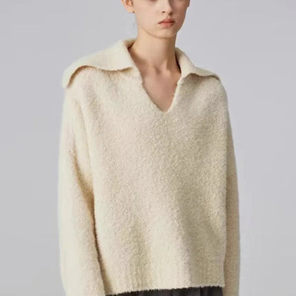 Autumn and winter new 100 cashmere sweater women's retro loose knit
