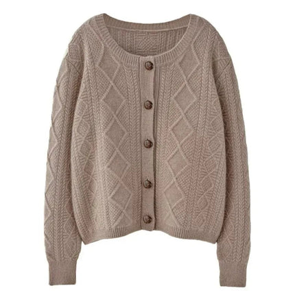 new autumn and winter cashmere twisted floral women's round neck