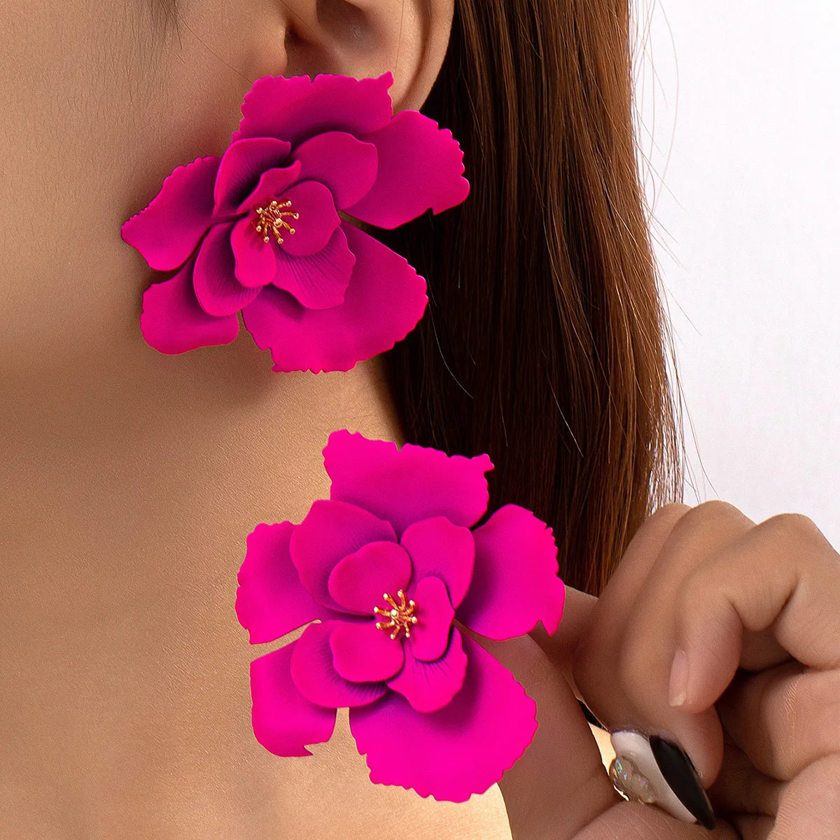 Big Flower Drop Earrings