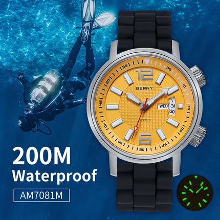 20ATM Diving Automatic Watch Super Waterproof Luminous Sapphire Self